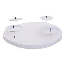 SVIETNIK KRUH BIELY 4 SVIEČKY DREVO 30x7CM - Svícen, věnec adventní | FLORASYSTEM