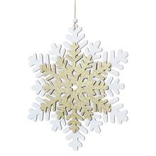 ZÁVES DREV. VLOČKA BIE/ZLO 25*0.5*25cm SUPER CENA! - Vločky a hvězdy | FLORASYSTEM