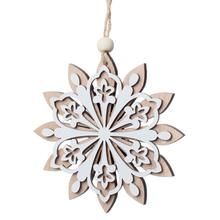 ZÁVES VLOČKA DREVO BIE/NAT 10*10cm - FLORASYSTEM