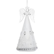 VIAN. ZÁVES ANJEL BIELY LED SKLO 7*16CM - Skleněné | FLORASYSTEM