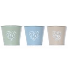 OBAL VEDRO KOV MALÉ MIX 3F SRDCE V:11x13,5CM SUPER CENA! - Kovové nádoby | FLORASYSTEM