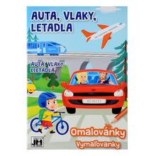 Omaľovánka AUTÁ,VLAKY,LIETADLÁ A5/ks - FLORASYSTEM