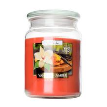 VOŇ.V SKLE S VRCHN.VANILA+JANTÁR 500GR/snd99-67/ 15cm - FLORASYSTEM