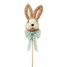ZÁPICH ZAJAC HLAVA SO ZELENOU MAŠLOU SLAMA 9*8*31CM - FLORASYSTEM