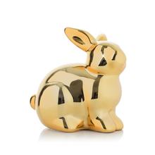 ZAJAC ZLATÝ PORCELÁN 10*7*10CM  - Keramické | FLORASYSTEM