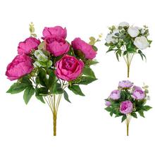 KYTICA PIVONKA, DROB. KVETY, ZELEŇ, 3F 45CM - Pivoňka | FLORASYSTEM