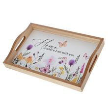 428FL/S TÁCKA MALÁ S KVETIN. MOTÍVOM BIE/FIA/NAT DREVO 30*20*4,5CM - FLORASYSTEM