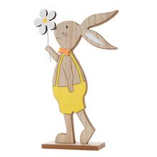 ZAJAČIK S KVETINOU BIE/ŽL/NAT DREVO 20*5*31CM - Dřevěné | FLORASYSTEM