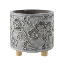 OBAL CEMENT NA NOŽIČKÁCH BL. ŠEDÝ 14x14x13,5CM - FLORASYSTEM