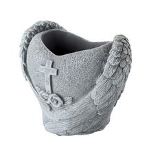 OBAL SRDCE KRÍDLA KRÍŽ CEMENT SIVÁ 17x11x15CM - FLORASYSTEM