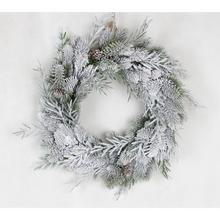 VENIEC ČEČINA OSNEŽENÝ 45CM - Věnce čečinová | FLORASYSTEM