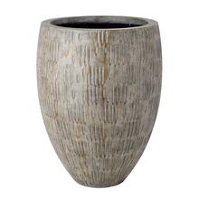 KV-17 OBAL UMELÝ KAMEŇ LOTUS PÁSIKY B, SIVO-HNEDÁ 35x35x46 - Mrazuvzdorná | FLORASYSTEM