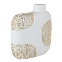 AKCIA VÁZA DECO BIELA VZOR MUŠLA 29,5X9,5XV33CM - FLORASYSTEM