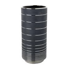 AKCIA VÁZA ČIERNA STRIEBORNÉ PRUHY 12,5XV27,5CM - FLORASYSTEM
