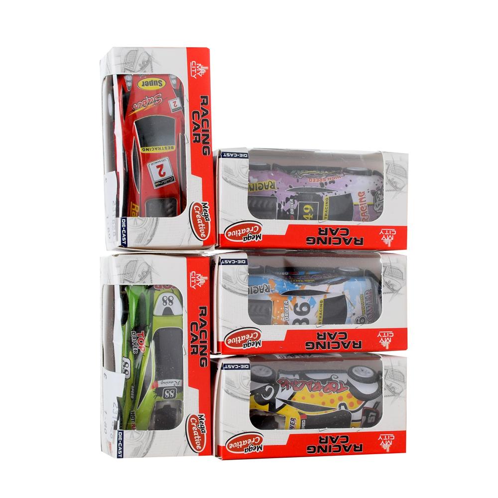 Kovová závodní autíčka s pull back mechanismem.