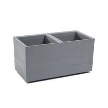 SUPER CENA 885 OBAL KARO ECO WOOD SZARY 80X40XV40CM/72L - FLORASYSTEM