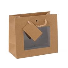 TAŠKA KRAFT DARČ s oknom V14x16+8cm - FLORASYSTEM