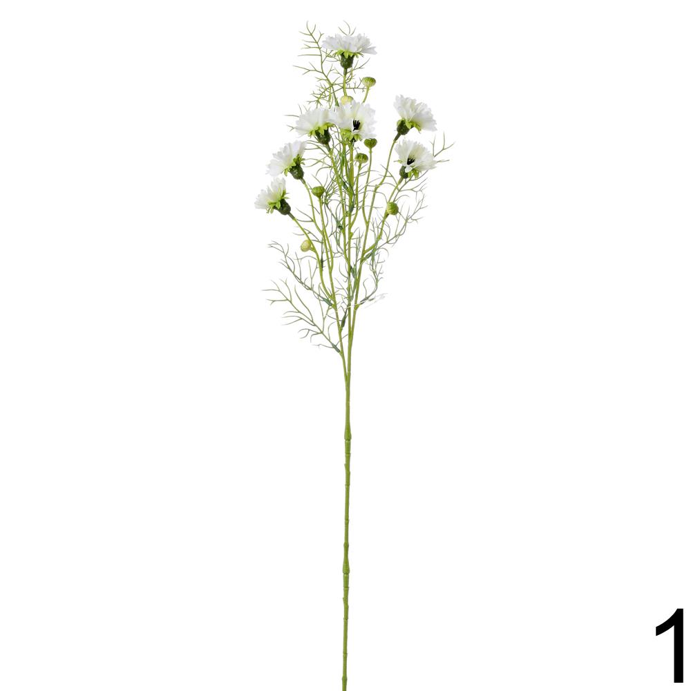 Umělé květy Čekanka v bílé a modré barvě, 73 cm vysoké.