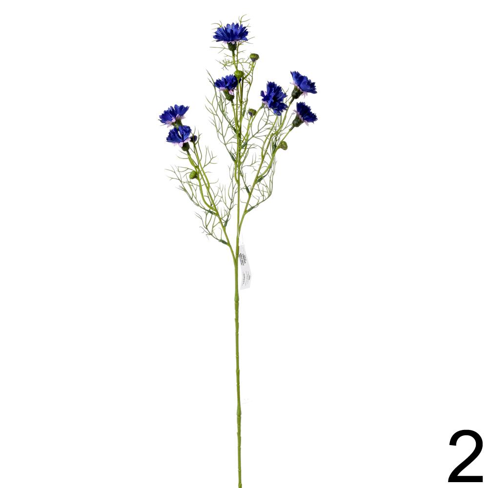 Umělé květy Čekanka v bílé a modré barvě, 73 cm vysoké.