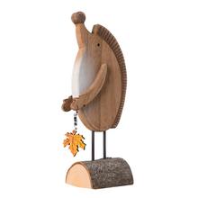 JEŽKO NA PODSTAVCI S LISTOM HNE/OR DREVO 22*9*6CM - FLORASYSTEM