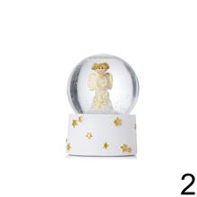 Snehová guľa s anjelom, biela a zlatá, mix 2 kusy.