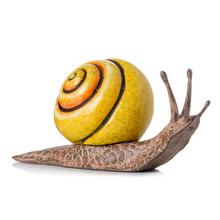 SLIMÁK ŽLT/HNE POLYREZ 12,5x5,2x6,2CM - Keramika dekorační | FLORASYSTEM