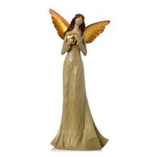 ANJEL SRDCE ZEL/BÉŽ/ZLA/MEĎ POLY 14,5*9*31CM - Zlatý | FLORASYSTEM