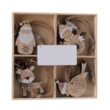 ZÁVES SNEHULIAK/SANTA/SOB/VTÁK DREVO NATUR S8  - Mikuláš, sob, sněhulák | FLORASYSTEM