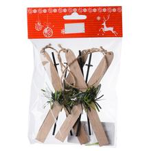 ZÁVES LYŽE S ČEČINKOU A ŠIŠKOU NAT/ČE DREVO S/2 6,4*12CM  - FLORASYSTEM