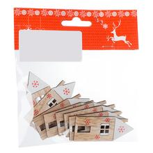 DOMČEK DREVO BIE/NAT LEPIACI S/8 2,4*6CM - Domek | FLORASYSTEM