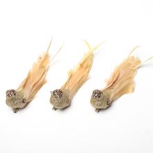 VTÁČIK NA ŠTIPCI ZLA/KRÉ GLITER MIX/3 PERIE  16,5*3,5*4CM - FLORASYSTEM