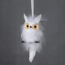 ZÁVES SOVA BIE/HNE PERIE 18CM - FLORASYSTEM