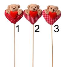 Medvedík srdce zápich mix 8 cm