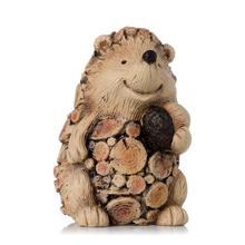 JEŽKO DREV. VZOR BÉŽ/HNE POLYREZIN 11x9,3x13,8CM - FLORASYSTEM