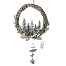 VENIEC SO STROMČEKMI+DREVO 95x45x10CM - Věnec vánoční  | FLORASYSTEM