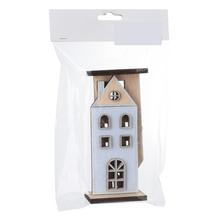 DOMČEK NA PODSTAVCI V SÁČKU BL. SIVÝ PLSŤ 15X6 CM S/2 - Domek | FLORASYSTEM