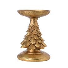 SVIETNIK STROMČEK POLYRESIN ZL. 8x8x12CM - Svietniky vianočné | FLORASYSTEM