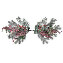 GIRLANDA ČEČINKA, EUCALYPTUS, ČERV. BOBULKY, ZASNEŽENÉ 61CM - FLORASYSTEM