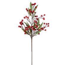 VETVIČKA LISTY, ČER. BOBULKY 48CM - Bobule červené | FLORASYSTEM