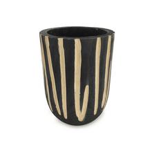 OBAL CIOTOLA BASE STON STRIS LEGNO/NERO V27X20cm - Dřevěné dekorace | FLORASYSTEM