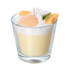 SVIEČKA DEZERT V SKLE KRÉM VANILKA 9x9cm - FLORASYSTEM