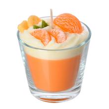 SVIEČKA DEZERT V SKLE ORANŽ POMARANČ 9x9cm - FLORASYSTEM