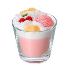 SVIEČKA DEZERT V SKLE RUŽOVÝ MALINA 9x9cm - FLORASYSTEM