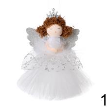 Záves anjel s trblietavými krídlami a bielou sukňou.