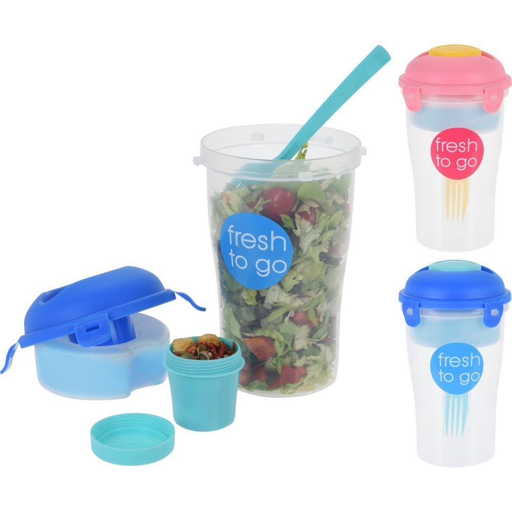 Dóza na mysi s lžičkou, modrá a růžová, plastová