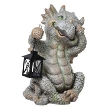 DRÁČIK S LAMPÁŠOM MGO 28x27x38,5CM ŠEDÝ - Zvieratká | FLORASYSTEM