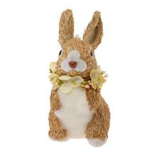ZAJAC S KVETMI SLAMA 9x11x18CM NATUR - Slaměné dekorace | FLORASYSTEM