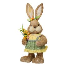 ZAJAČICA V ŠATÁCH SLAMA 29x22x62CM ŽLTOZELENÁ - Slaměné dekorace | FLORASYSTEM