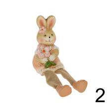 Keramickí zajačikovia s visiacimi nohami, mix farieb.