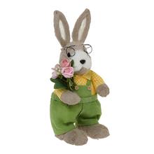 ZAJAC S KVETMI SLAMA 20x16x40CM ZELENOŽLTÝ - Slaměné dekorace | FLORASYSTEM